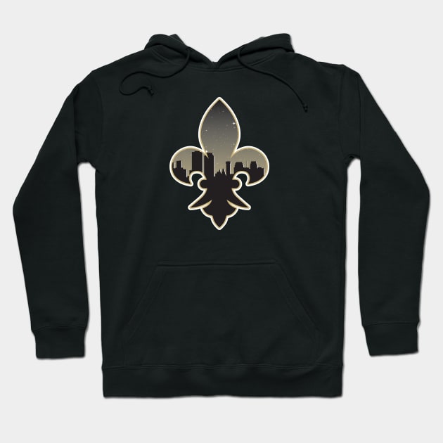 New Orleans Saints Fluer De Lis City Skyline Hoodie by stayfrostybro